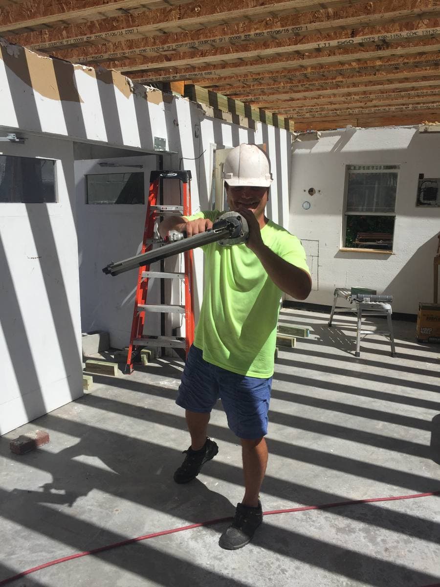 New construction framing in progress — Blue Diamond Building