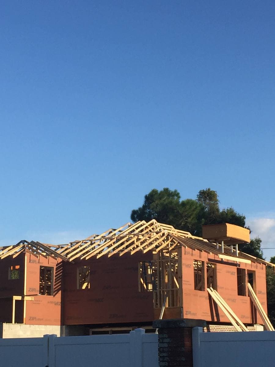 Blue Diamond Building worker on new construction job site