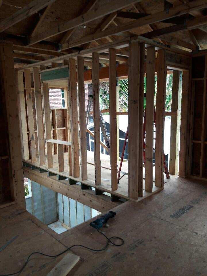Interior wood framing for new construction — Blue Diamond Building Jacksonville